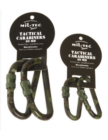 WOODLAND 60MM TACTICAL CARABINER (PAIR)
